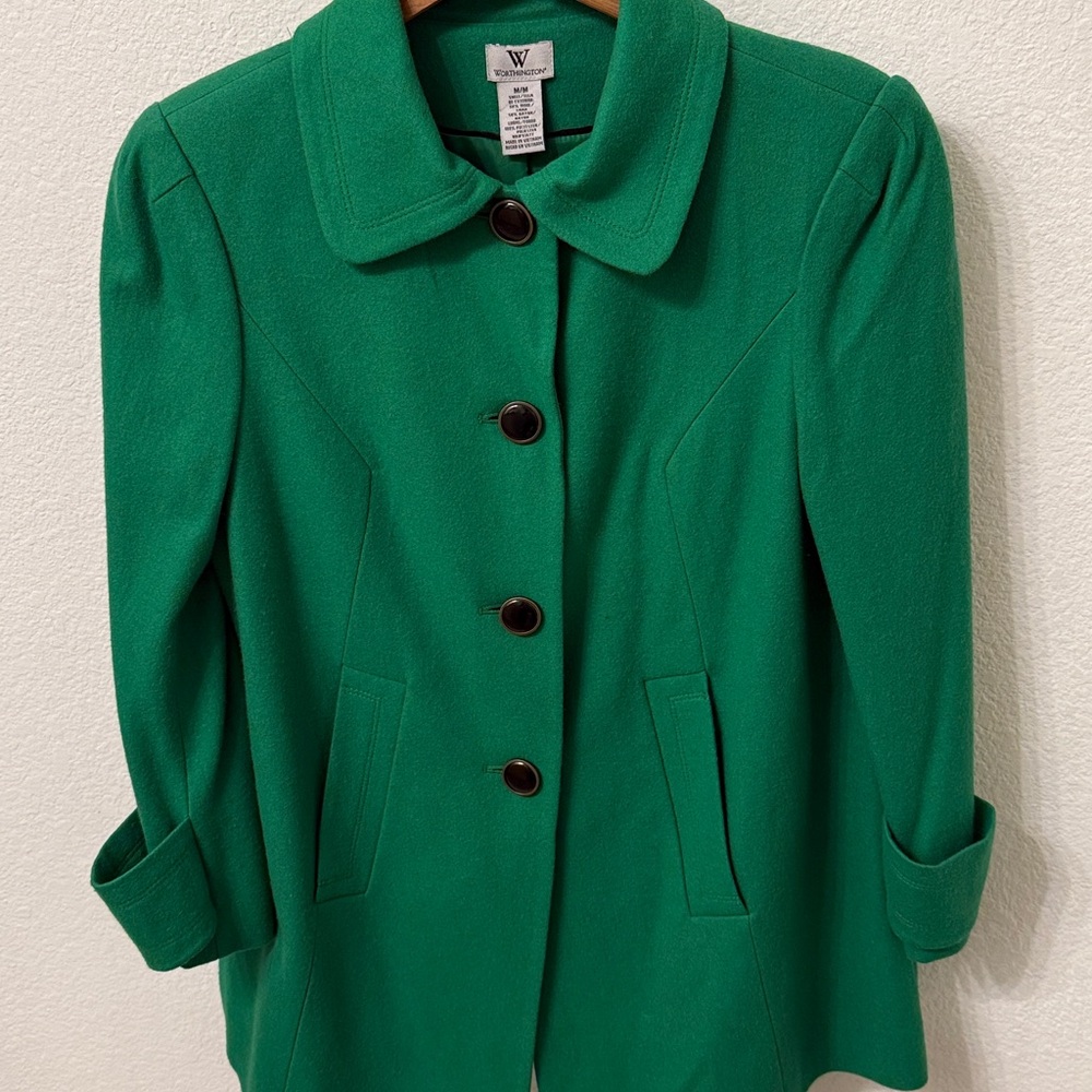 Worthington Elegant Green Pea Coat